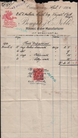 A Noble's receipt, dated 1st. April 1904. © K. Morris